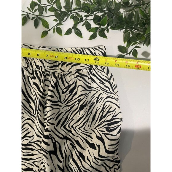 Nicole Miller New York Zebra Print 100% Linen Wide-Leg Pants Size S - Picture 9 of 13